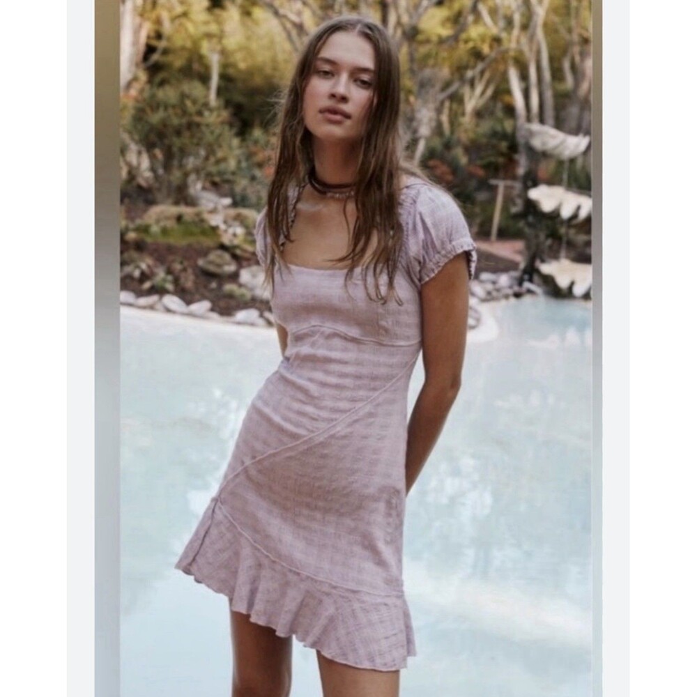 Free People Elle Mini Dress Size Small Endless Summer Pale Purple Baby Doll